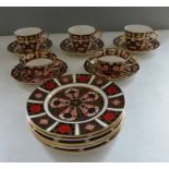 A set  of 6  Royal Crown Derby Imari pattern Derby Border trios , along with 6 RCD side plates
