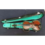 A full size Stradivarius model German violin, circa 1920. Body Length: 352mm, string length: