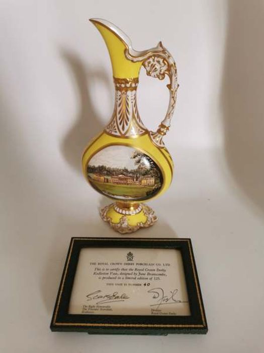 A Royal Crown Derby limited edition Kedleston vase designed by June Branscombe, no 40/125, boxed and