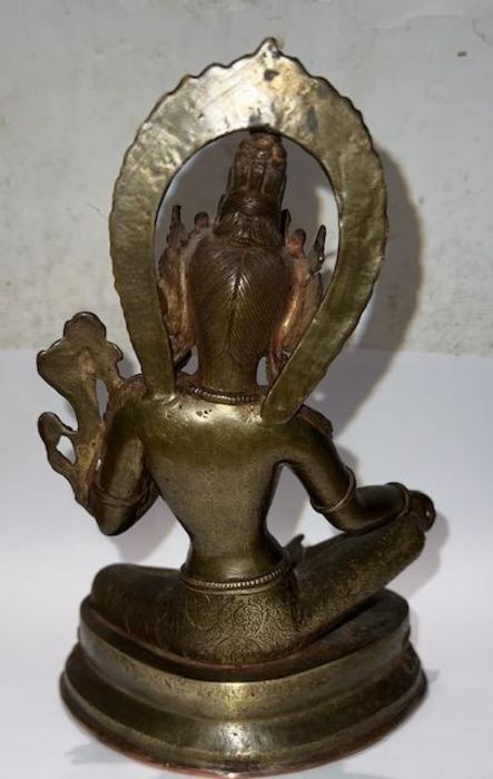 A Sino Tibetan Bronze buddha deity H17cm gilt - Image 3 of 3
