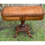 A William IV mahogany card table