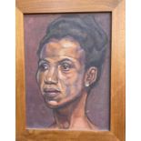 Arnold Auerbach 1898-1978 oil portrait study of African Lady