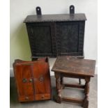 A collection of furniture to include a 18th cent and later oak stool