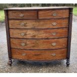 An  late Regency Bow front chest of drawers