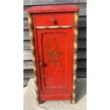 An early 20th cent faux bamboo painted cupboard
