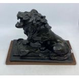 After Auguste Rodin 1840-1917 a finely modelled bronze "Weeping Lion"  lion signed to body, later