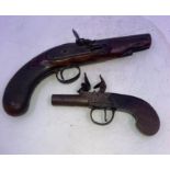 Two 18th cent Flintlock pistols faults