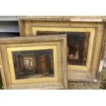 Two 19th cent oil studies in gesso frames