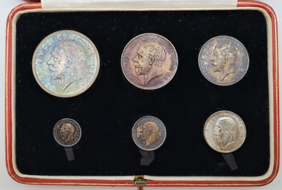 A George V 1927 Fourth Coinage silver proof set, Crown, Halfcrown, Florin, Shilling, Sixpence, - Image 3 of 4