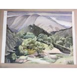 A large 1930s watercolour signed J Hoyland