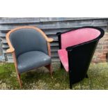 A pair  of mid century Bauhaus style armchairs