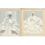 A large pair of Cubist Nun oils signed Willis