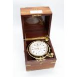 A good marine chronometer by George Hedger 42 Great Sutton Street London. No 4858 with 3 1/2"