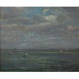 Owen Dalziel (1860-1942) Seascape with yachts oil on panel, 29 x 34.5cm  signed indistinctly lower