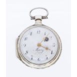 Chopard- a French 19th century pair case pocket watch, comprising a white enamel dial, painted
