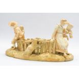 A large Royal Worcester figural large table centre piece known as "10 years after"., modelled by