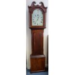 William Bower of  Chesterfield Derbyshire 30 hour longcase clock, with painted still arch dial,