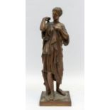 A late 19th Century French bronze cast as the classical figure of Diane de Gabies (after the