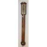 Dolland of London stick barometer the silvered face inscribed with makers name. A mahogany case