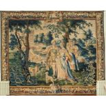 An early 17th Century Flemish tapestry probably Brussel, woven with a Gentleman and Lady walking