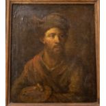 Dutch School, 17th Century style  Portrait of an artist oil on panel, 22 x 18cm, framed  Further