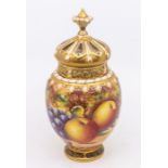 A 20th Century Royal Worcester pot pourri vase, with interior cover and large Crown shaped