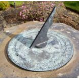 Whitehurst of Derby late George III era English bronze sundial, signed Whitehurft and dated 1805