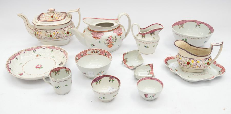 A collection of 18th/19th Century New Hall porcelain to include: two teapots nos. 30 and 541, two