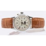 Favre-Leuba- a gents vintage triple calendar moon phase automatic steel wristwatch, comprising a