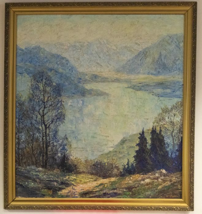 Otto Eduard Pippel (1878-1960) Mountain Scene oil on canvas, 109 x 99cm  signed lower right, framed - Image 2 of 2