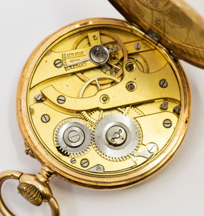 An early 20th century 14ct gold open faced pocket watch for the Dutch market, comprising a white - Image 2 of 2