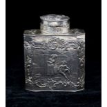 An early 20th Century Continental probably Hanau silver small tea canister and cover, marks