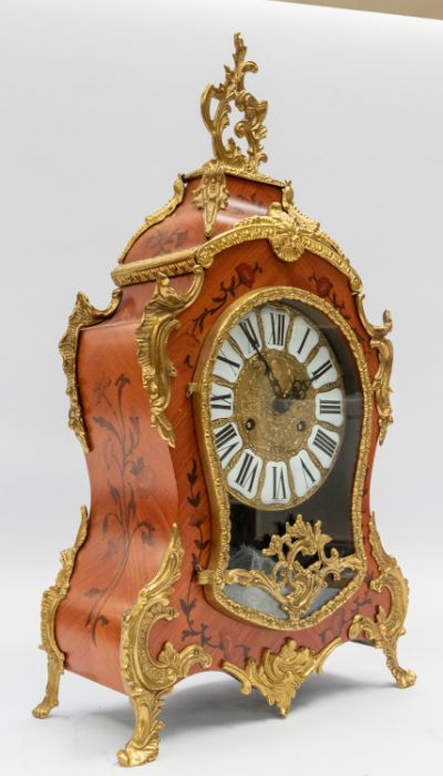 A modern French boulle style reproduction mantle clock with two train Franz Hermle movement, - Image 2 of 4