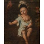 Continental School (late 17th Century) Portrait of a Child in Classical dress, black headband with