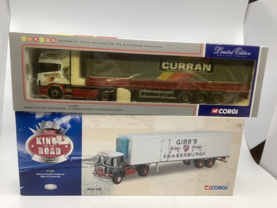 Corgi truck boxed sets : kings of the road cc12503 Gibbs Atkinson ,Curran Scania cc12907 top line - Image 2 of 2