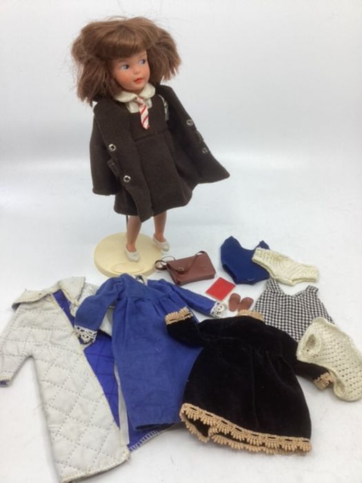 Pedigree Sindy Patch vintage 1966  sister doll in school uniform and her white bow shoes and her - Image 2 of 2