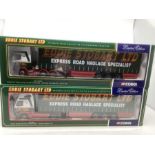 Vintage boxed trucks ; unused Eddie Stobart Ltd cc12901 scania top,ins and cc 12401 Volvo