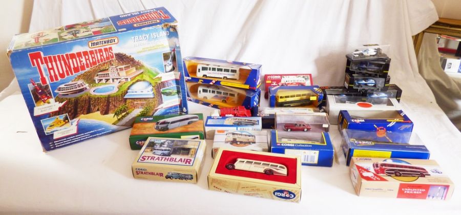 Vintage toy interest, to include a Matchbox Tracy island with many accessories and figures, not