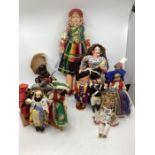 Vintage collection of dolls to include Vatican City , Zulu and others vintage dolls of interest