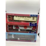 Trucks boxed sets : 76603 scania box trailer Steven and son, cc12902 tunderman scania top line