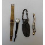 A mid 20th century lady's Bulova wristwatch, the case numbered 841801 and stamped 14k, together with