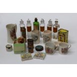 A mixed lot of collector's and promotional items, including six Edwardian pharmaceutical jars,