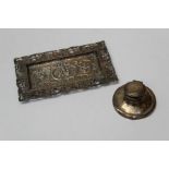 A late 19th century Continental silver dressing table tray of pierced rectangular form, embossed