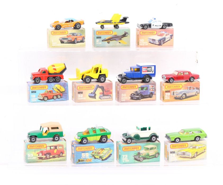 Matchbox: A collection of eleven assorted boxed Matchbox 75 Series vehicles to comprise: Dodge
