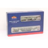 Bachmann: A boxed Bachmann, OO Gauge, Derby Lightweight Two Car DMU BR Green with Yellow Warning