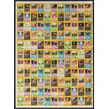 Pokemon: An uncut Pokemon printers sheet, 'Property of Wizards of the Coast - Pokemon - German - Neo