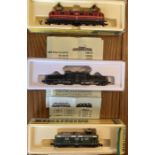 Minitrix: A collection of three boxed Minitrix N Gauge electric locomotives. All boxed, one