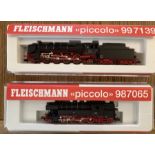 Fleischmann: A pair of boxed Fleischmann Piccolo N Gauge locomotives, 997139 and 987065. Both