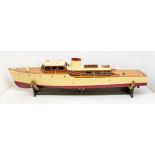 Live Steam: A mid-20th century model of a steam boat, with encased Stuart Turner engine. Believed to