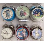 Clocks: A collection of six novelty clocks, to comprise: Roland Rat, Wallace & Gromit,